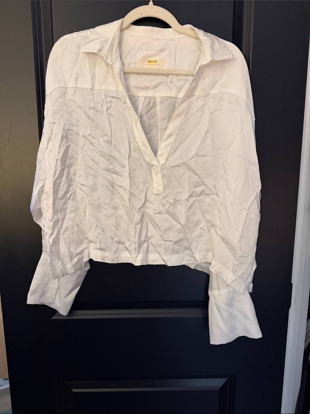 Anthropologie White Button-Down Popover Shirt